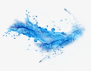 夏日海报蓝色水珠效果免抠