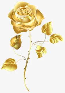 金箔玫瑰花免抠 金箔玫瑰花免抠