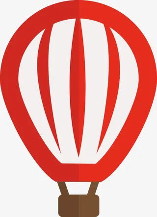 手绘热气球免抠