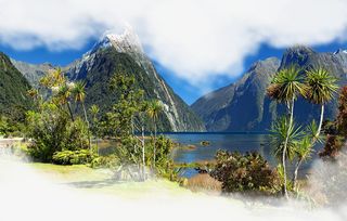 春天绿色山水山峰免抠