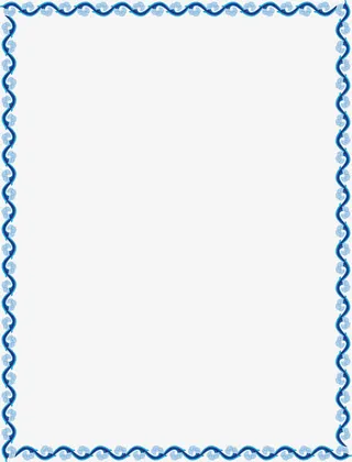 蓝色云纹简介边框免抠