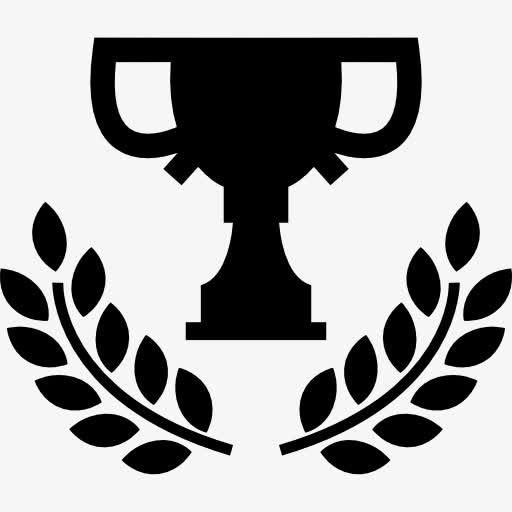 体育奖杯与枝叶图标免抠