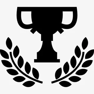 体育奖杯与枝叶图标免抠