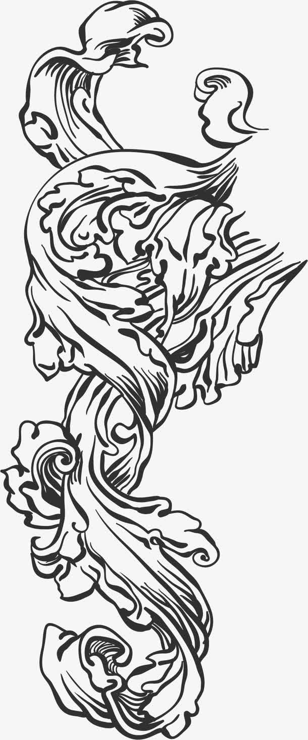 水墨花草免抠