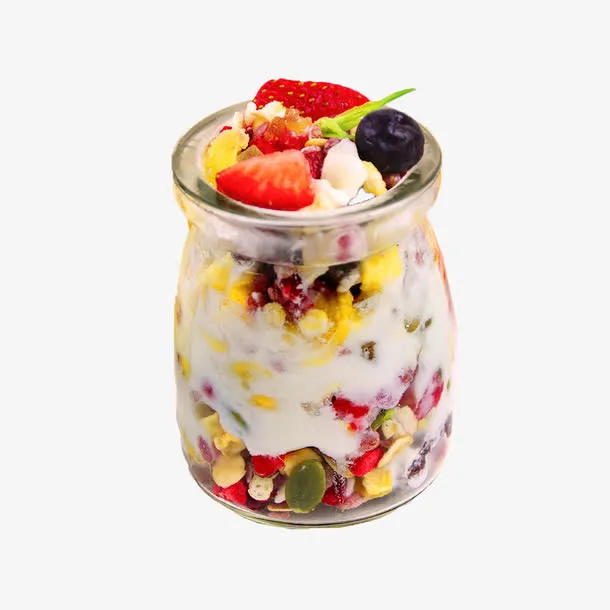 产品实物草莓水果燕麦片免抠