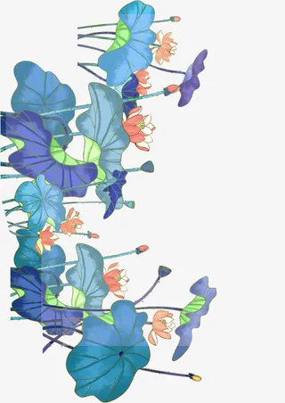 开花的莲花荷花免抠