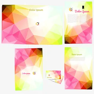 彩色名片背景图矢量