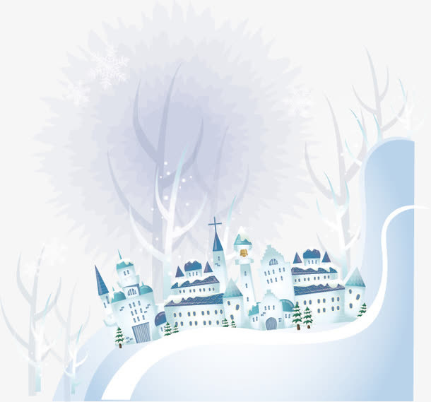 冬日雪景免抠