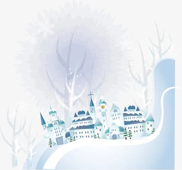 冬日雪景免抠