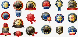 齿轮平贴标签矢量图免抠