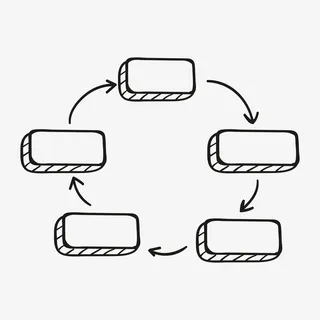 手写风PPT流程图元素免抠