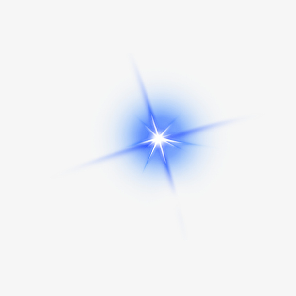 蓝色 星星 光芒免抠