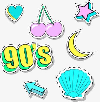 矢量手绘90后免抠