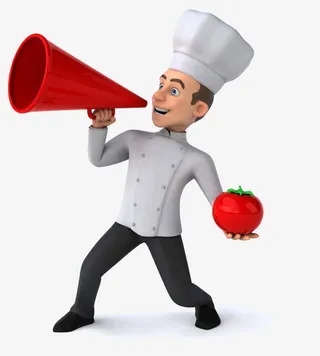 手拿番茄喇叭的厨子免抠