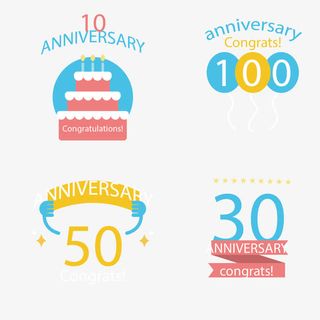 创意周年纪念插画矢量素材免抠