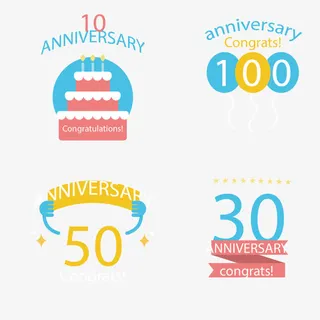 创意周年纪念插画矢量素材免抠