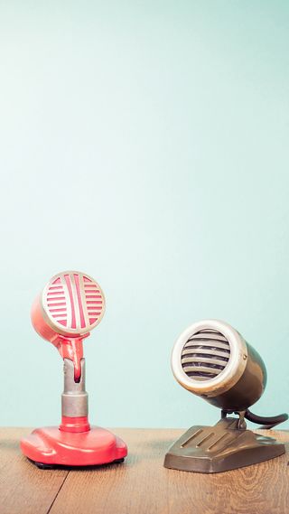 文艺复古话筒渐变背景高清