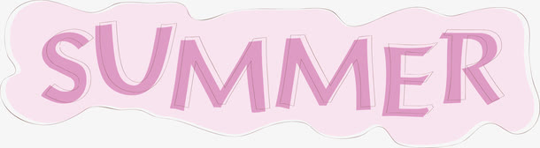 夏天英文素材免抠