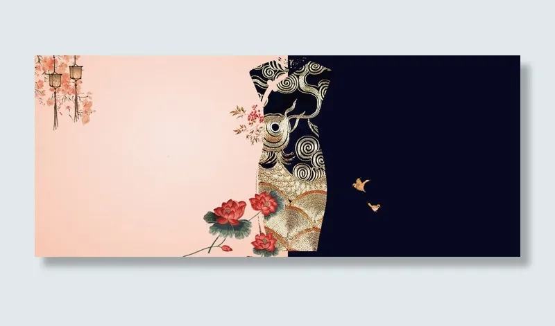 旗袍中国风banner高清
