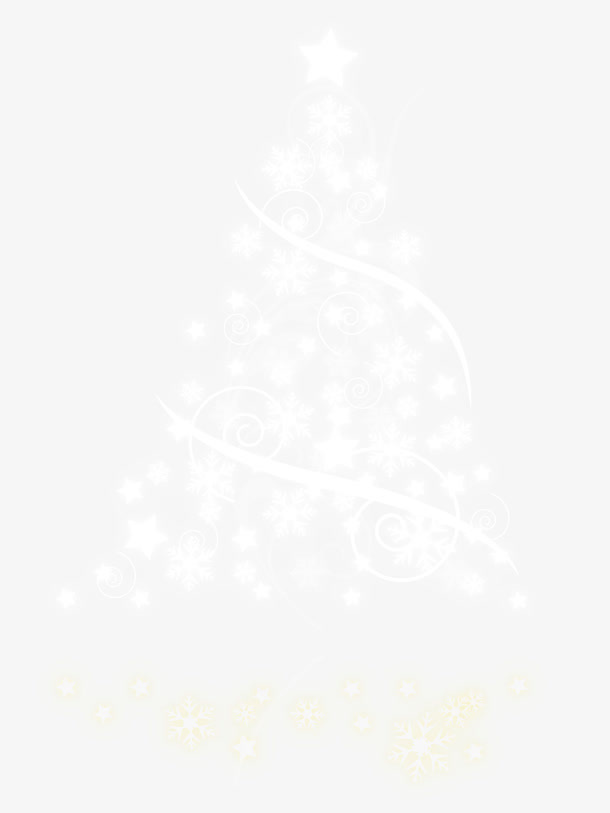 矢量手绘白色雪花圣诞树免抠