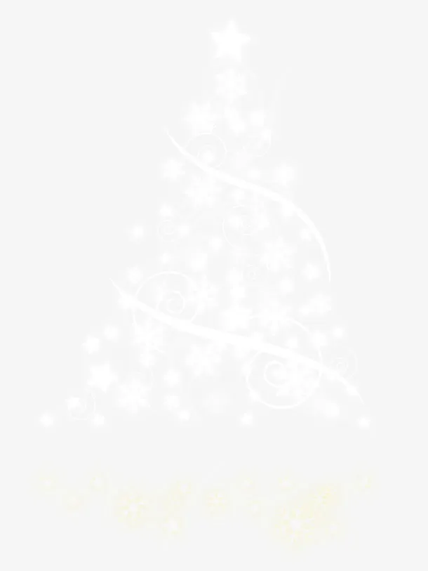矢量手绘白色雪花圣诞树免抠
