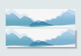 手绘水墨山水免抠