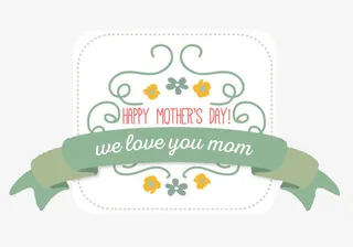 小清新母亲节标签免抠