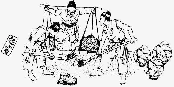 黑白线条中国风白酒制作手绘免抠