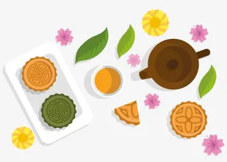 扁平风月饼图免抠