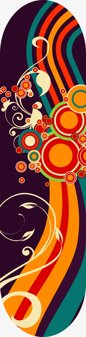 彩色曲线滑板免抠