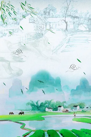 中国风山水海报背景高清