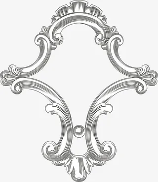 欧式复古花纹边框装饰元素免抠