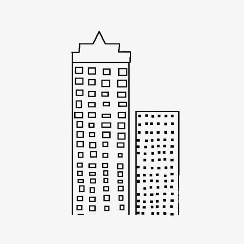 高楼城市简笔免抠