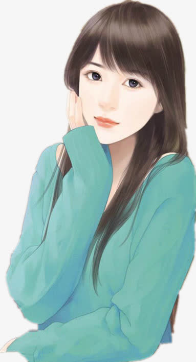现代立绘害羞的美女免抠