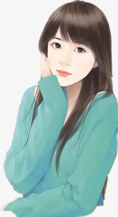 现代立绘害羞的美女免抠