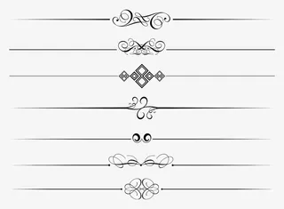 手绘黑色分隔线条免抠