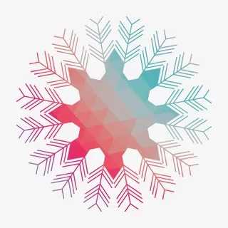 渐变飞扬雪花免抠