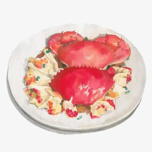 蟹肉手绘画素材图片免抠
