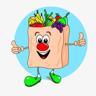 卡通购了满满的购物袋PNG免抠