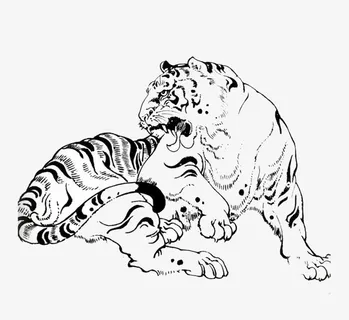 国画老虎免抠