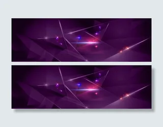 淘宝天猫双紫色几何图形背景免抠