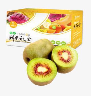 一箱红心猕猴桃和包装免抠