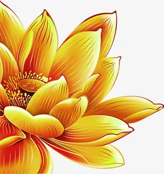 金色荷花马年对联素材免抠