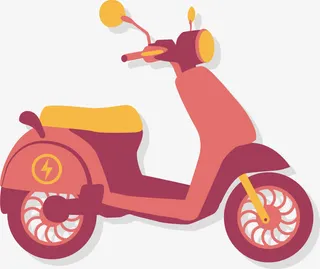 红色摩托车免抠