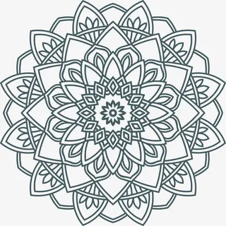 曼陀罗蓝色花纹矢量图免抠