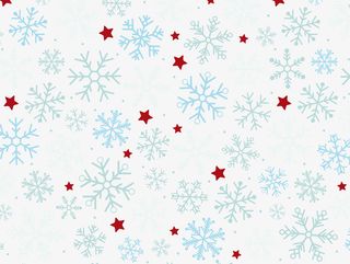 红色星星雪花图案免抠