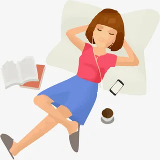 躺在床上听歌女孩免抠 躺在床上听歌女孩免抠