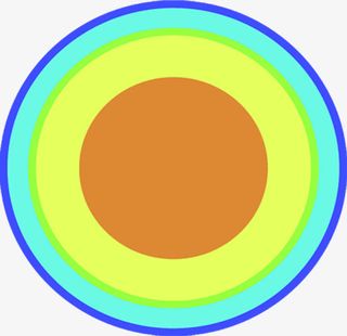 蓝色绿色橙色圆环免抠