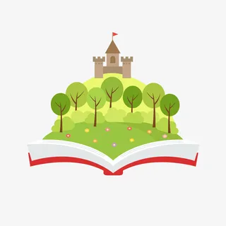 卡通书上城堡矢量图免抠