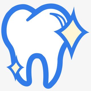 卡通创意蓝色的牙齿卡通形状图案免抠